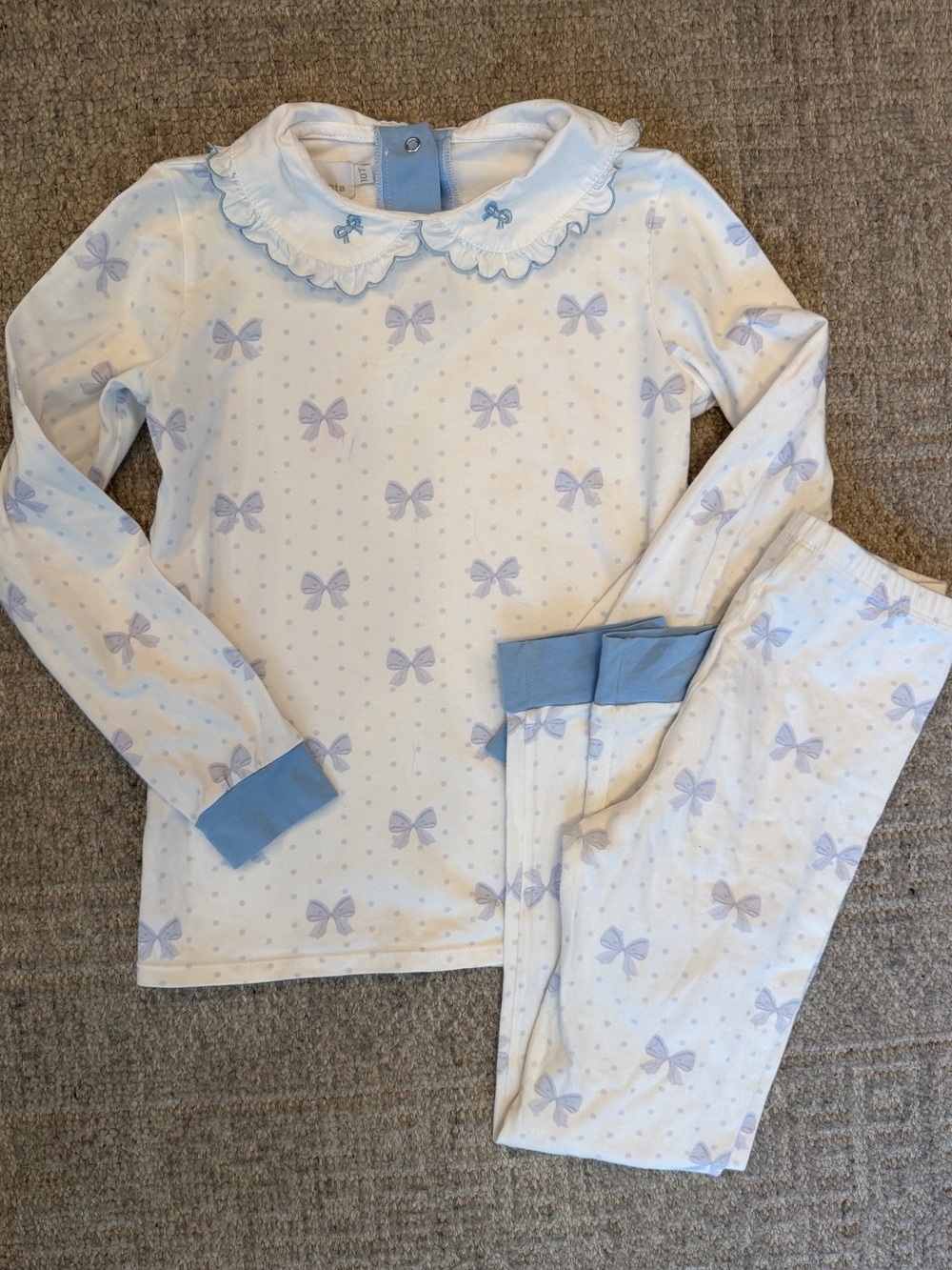 EUC Sal & Pimenta Girls Blue Bow pajamas size 10